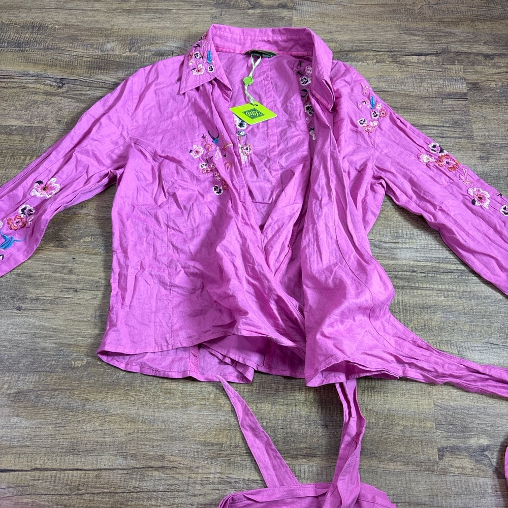 Oilily Pink Floral Embroidered Blouse